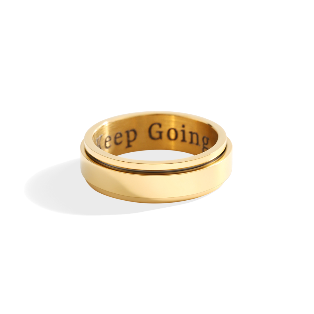 Personalized Classic Block Fidget Ring