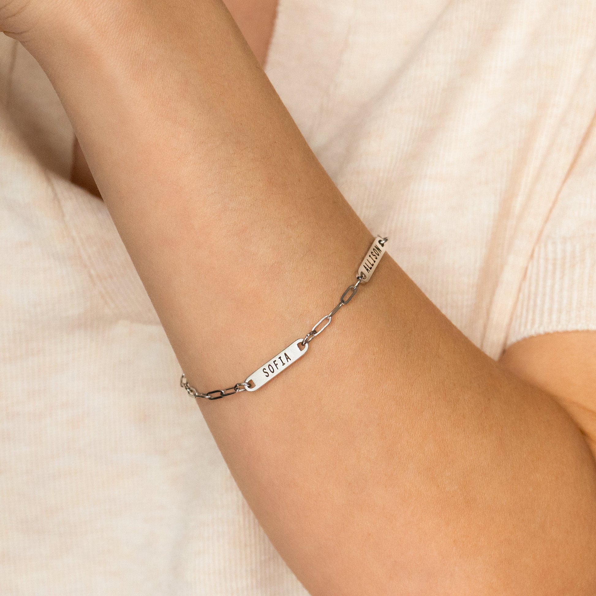 Personalized Paperclip Name Bracelet