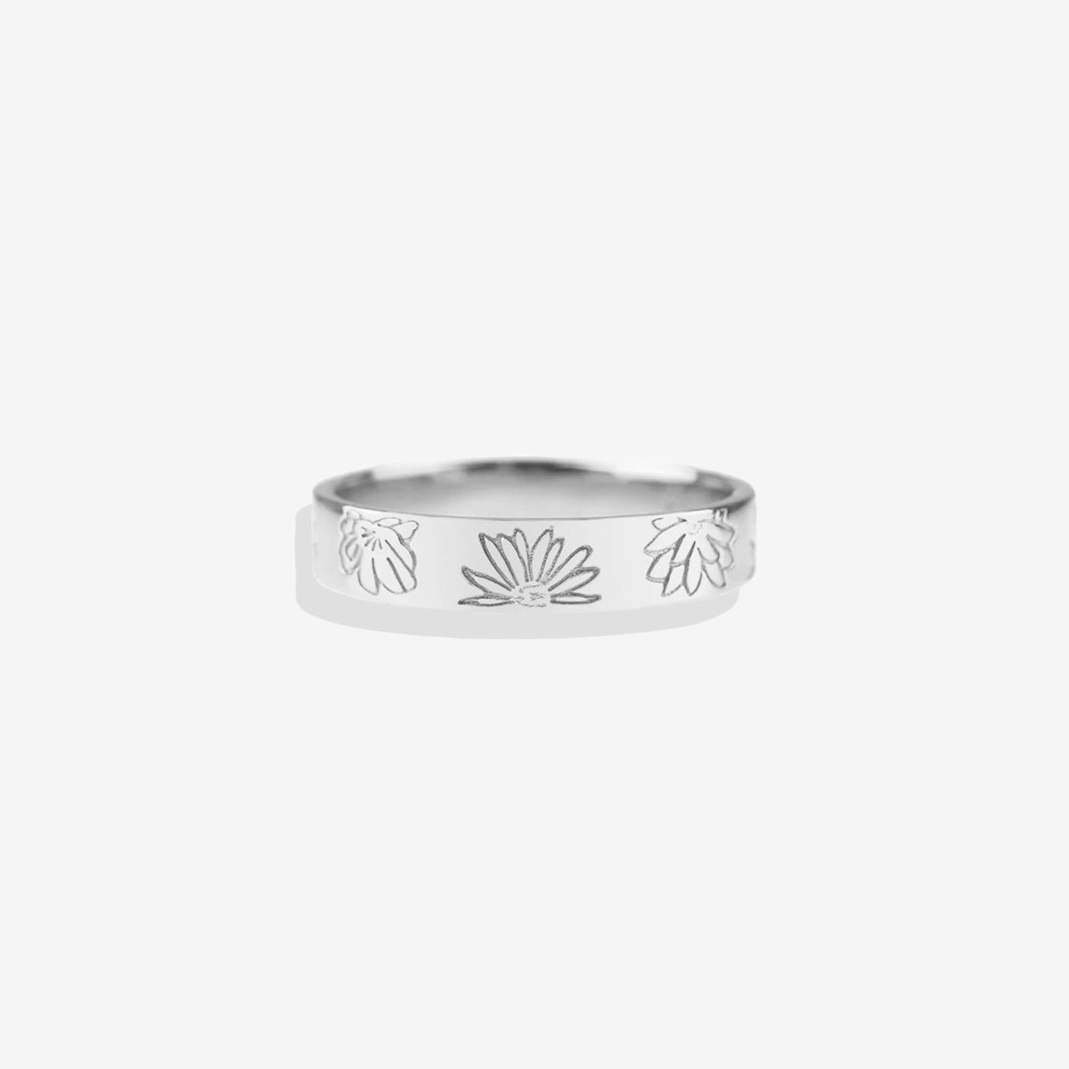 Personalized Stamped Flower Ring