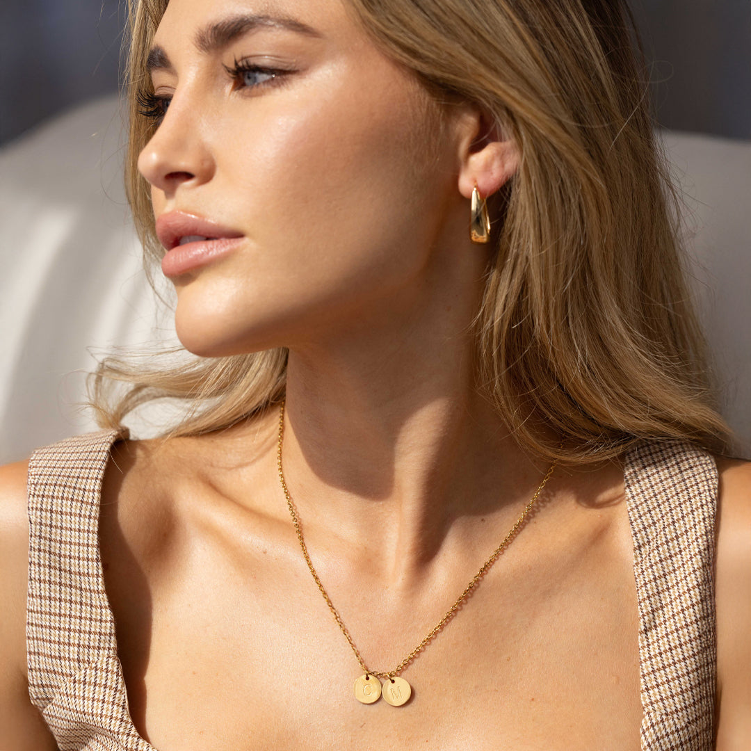 Dainty Disc Initial Necklace