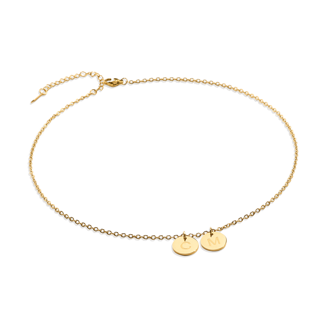 Dainty Disc Initial Necklace