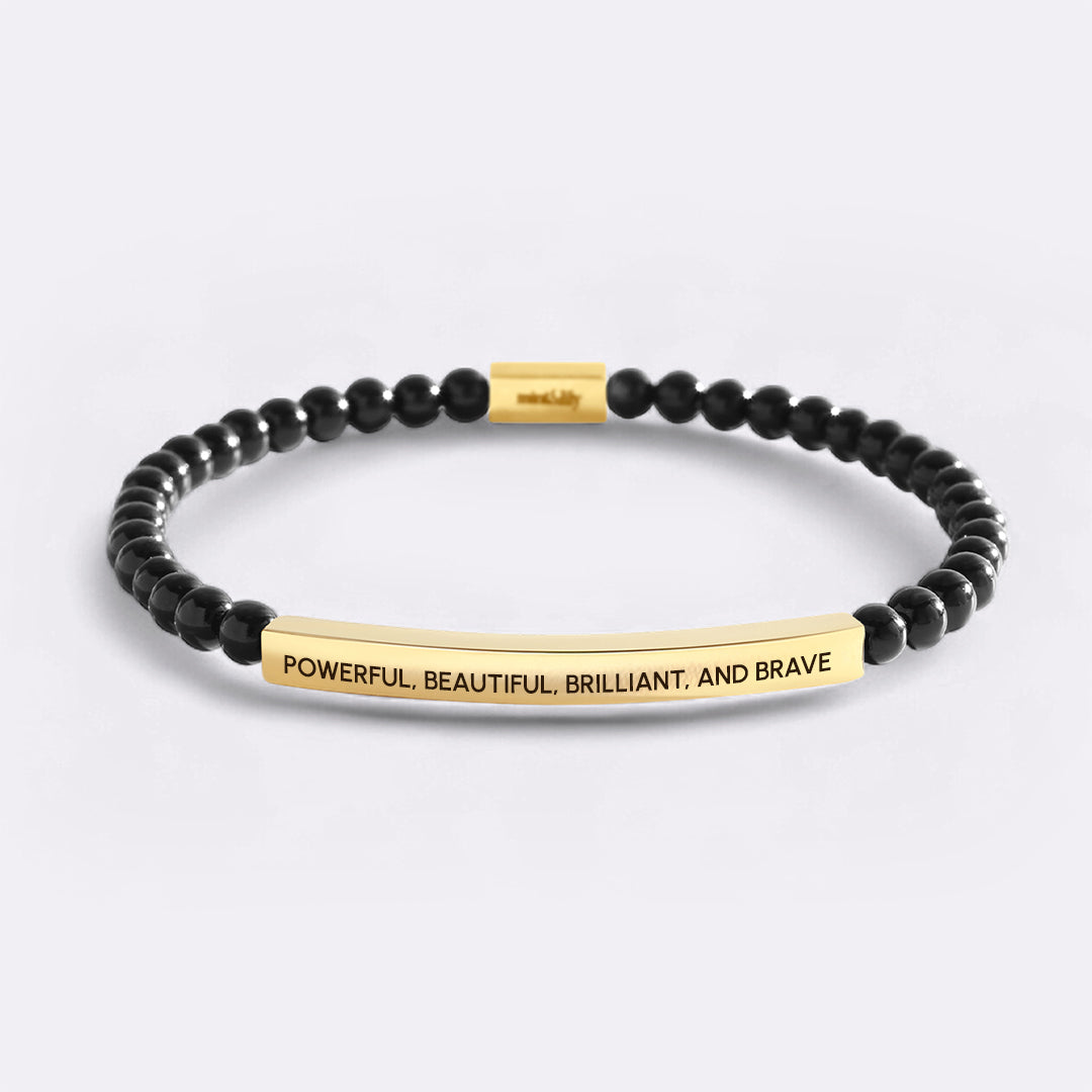 Powerful, Beautiful, Brilliant, and Brave Beaded Inspire Bracelet
