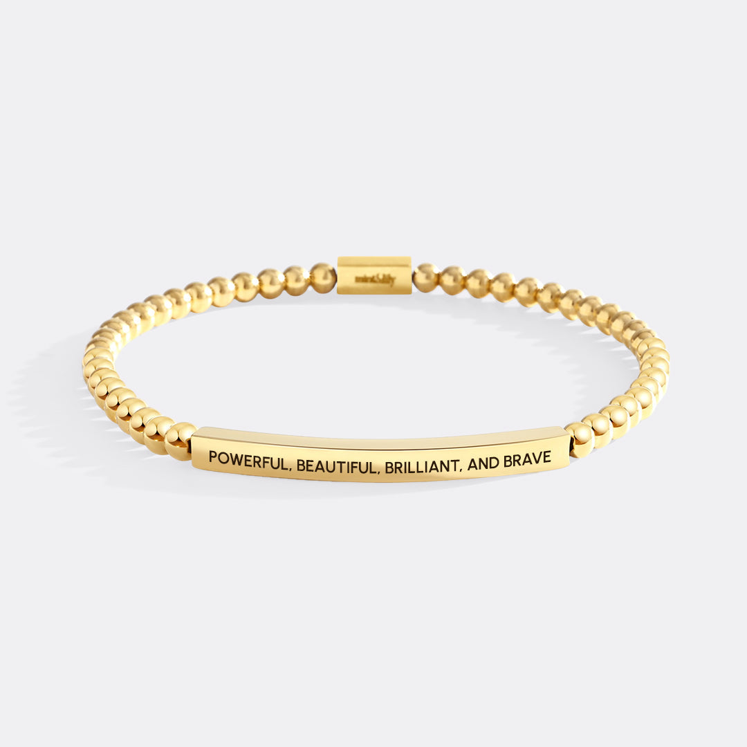 Powerful, Beautiful, Brilliant, and Brave Beaded Inspire Bracelet