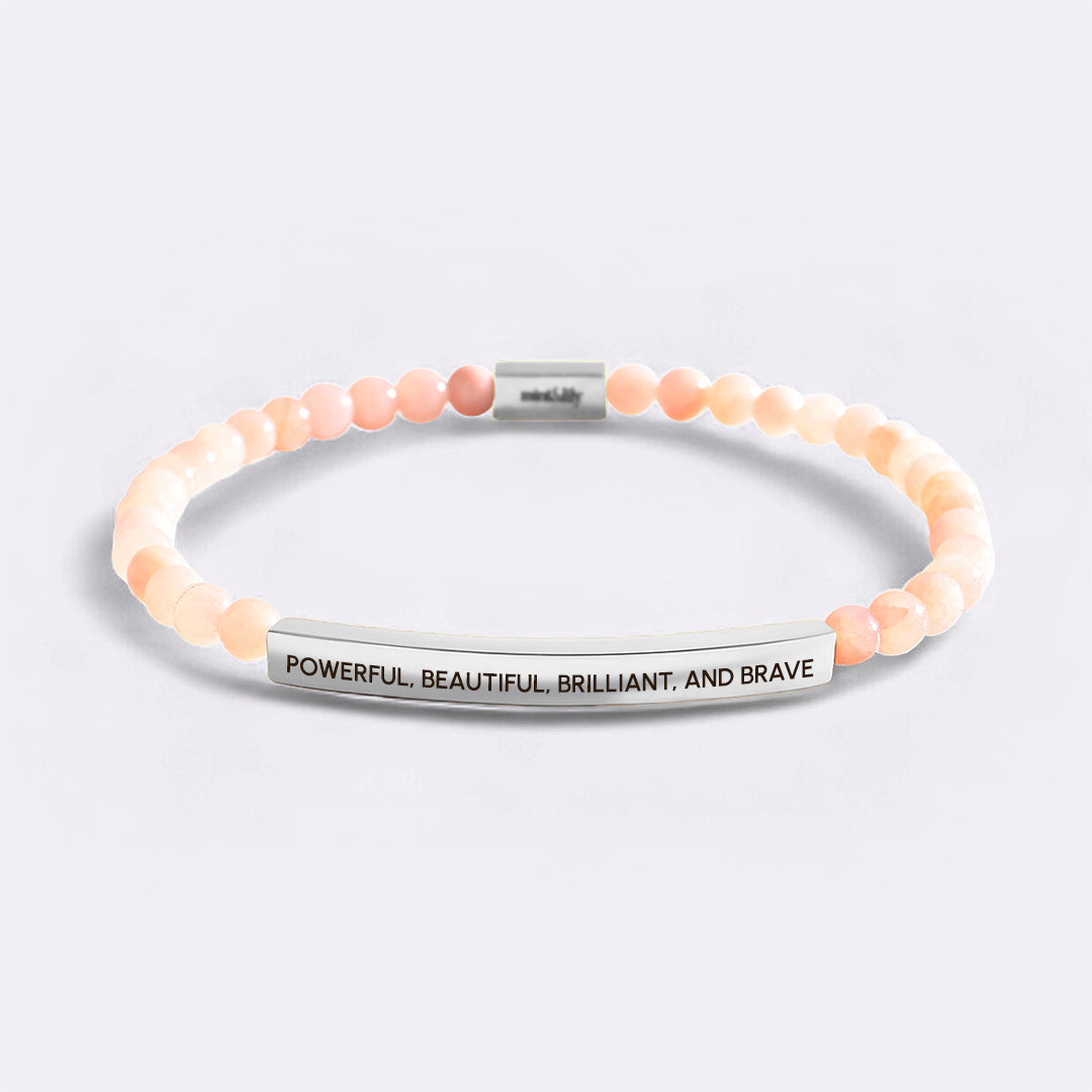 Powerful, Beautiful, Brilliant, and Brave Beaded Inspire Bracelet