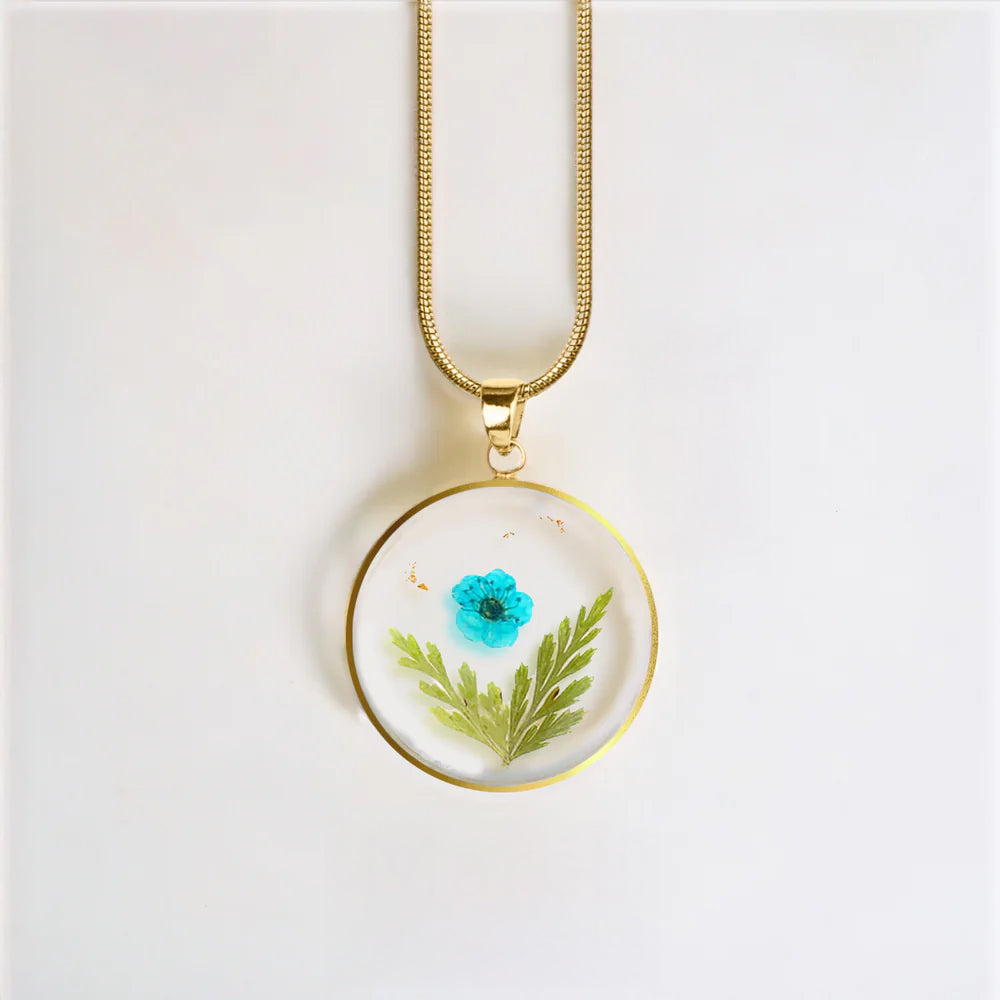 Pressed Birth Flower Necklace