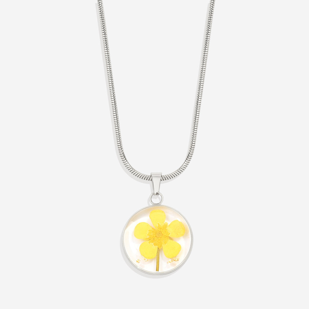 Pressed Birth Flower Necklace