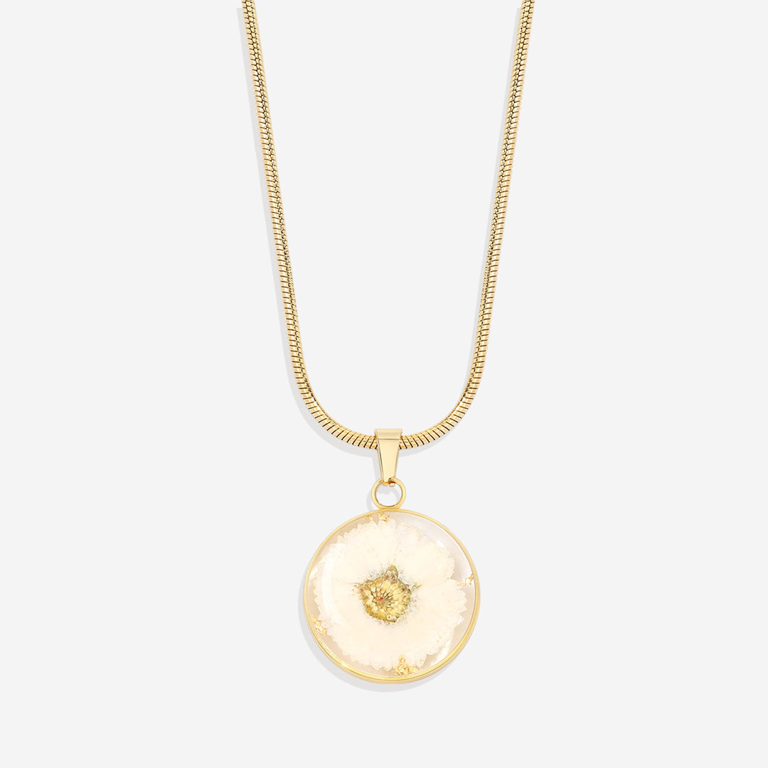 Pressed Birth Flower Necklace