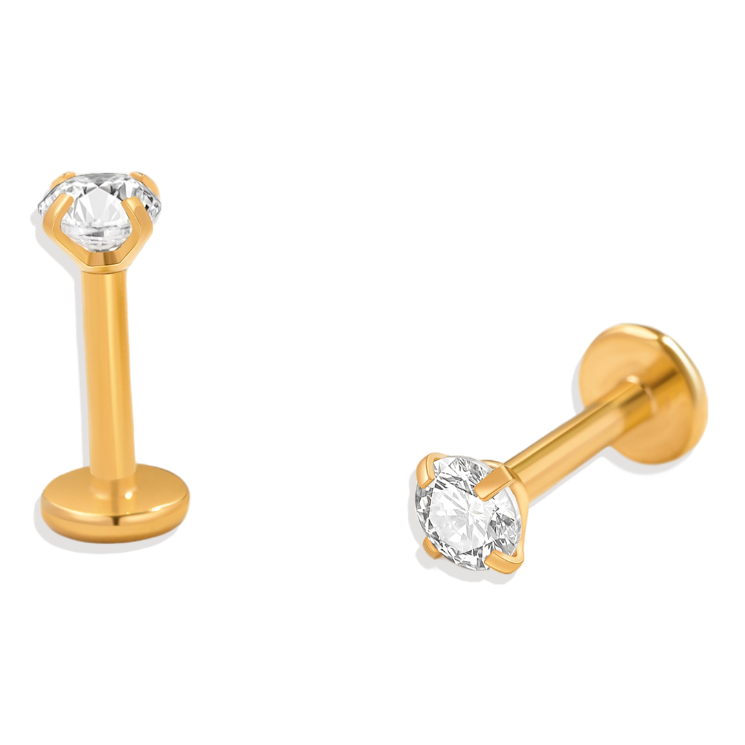 Crystal Sleeper Flatback Studs | 18g