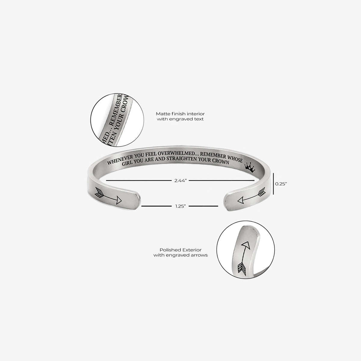 Remember Who You Are and Straighten Your Crown Cuff Bracelet