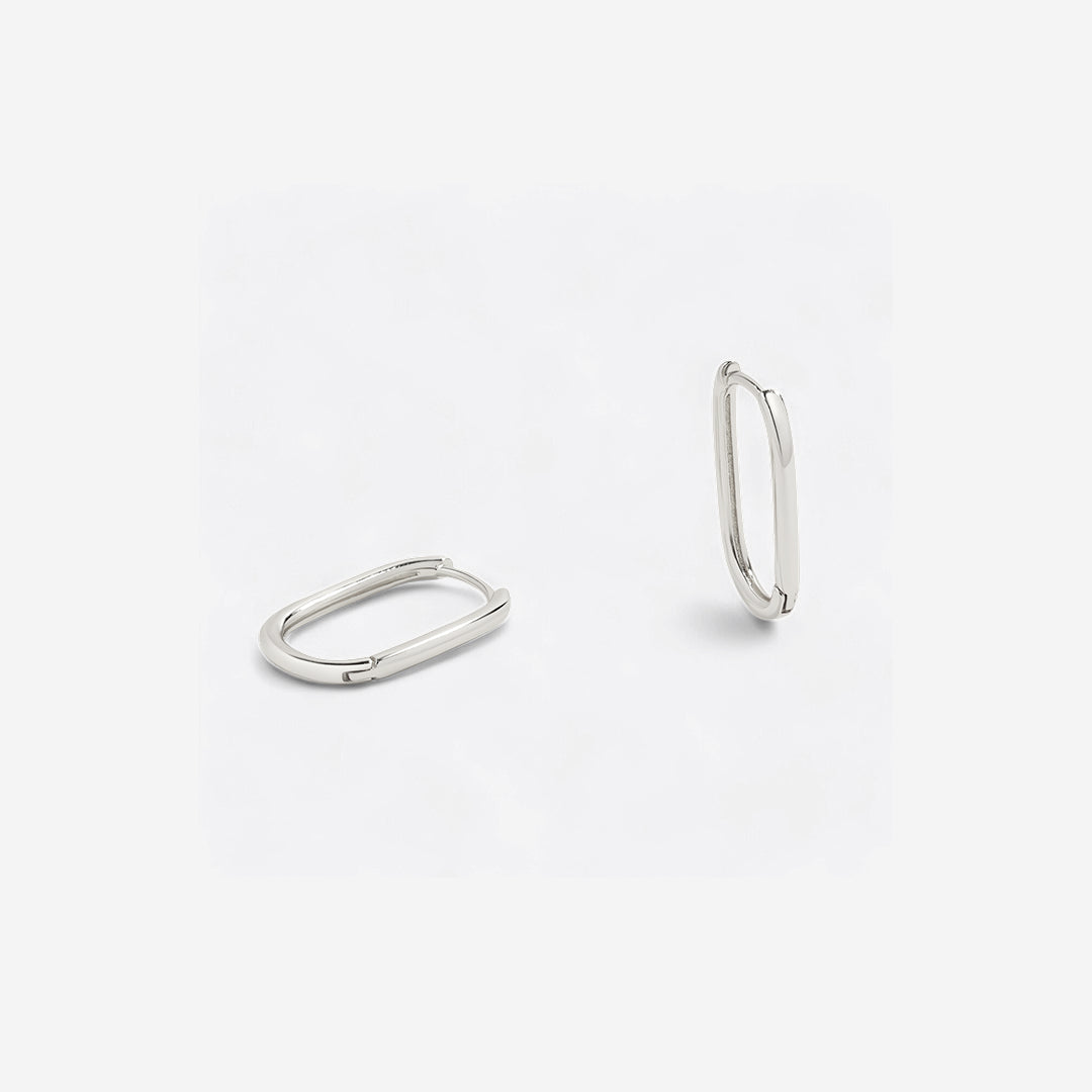 Retro Box Huggie Hoop Earrings
