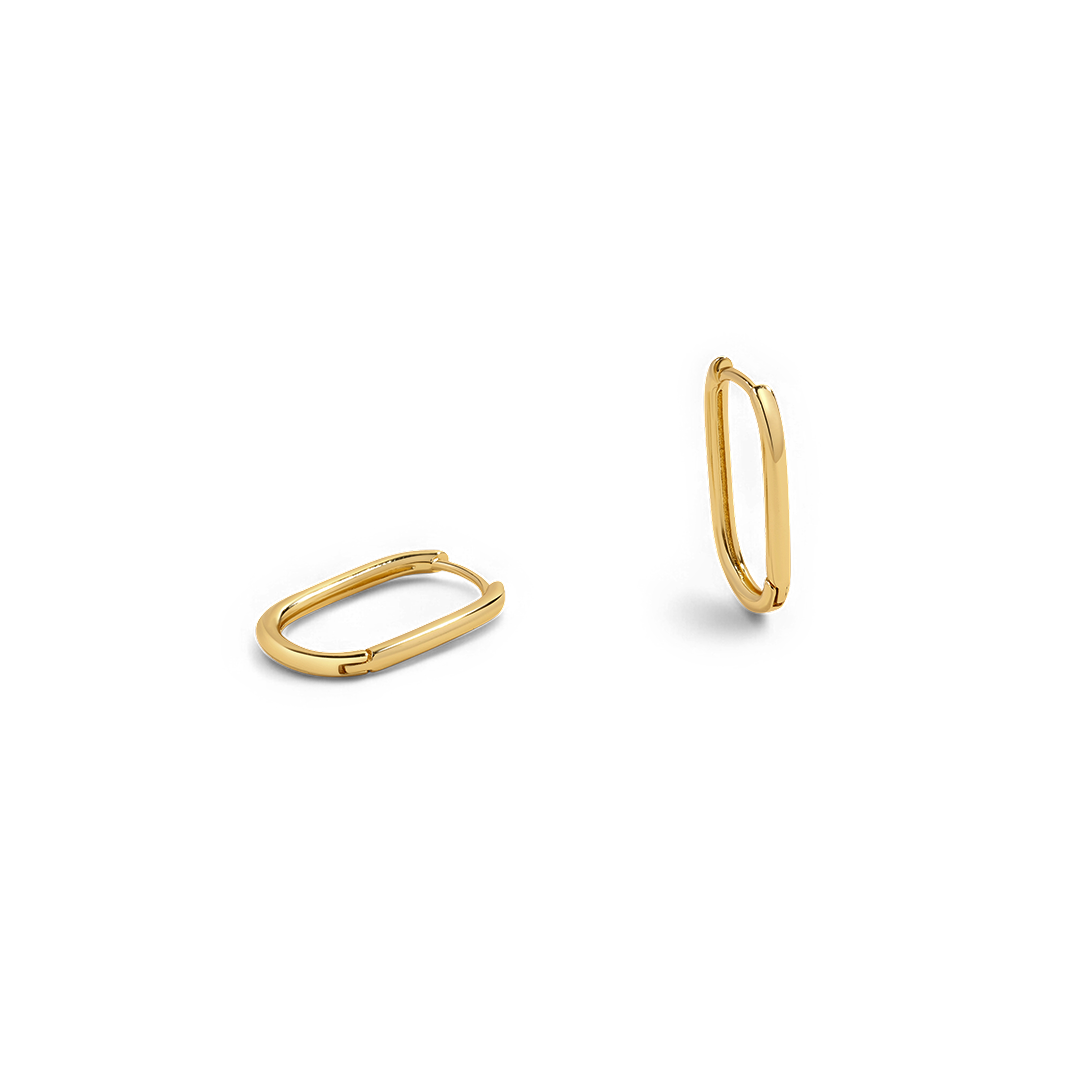 Retro Box Huggie Hoop Earrings