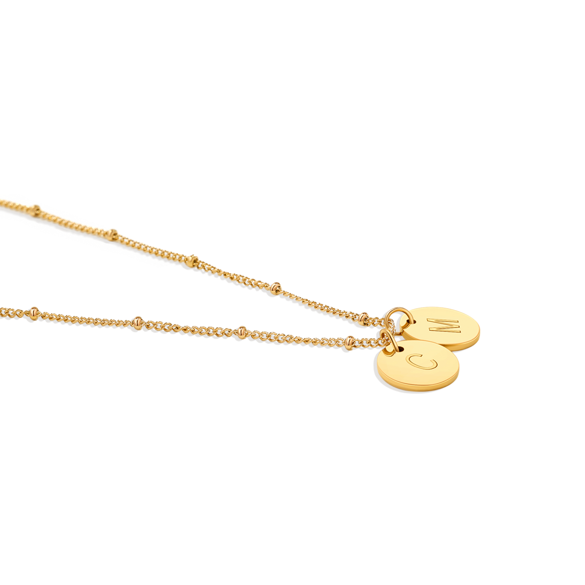 Dainty Disc Initial Necklace