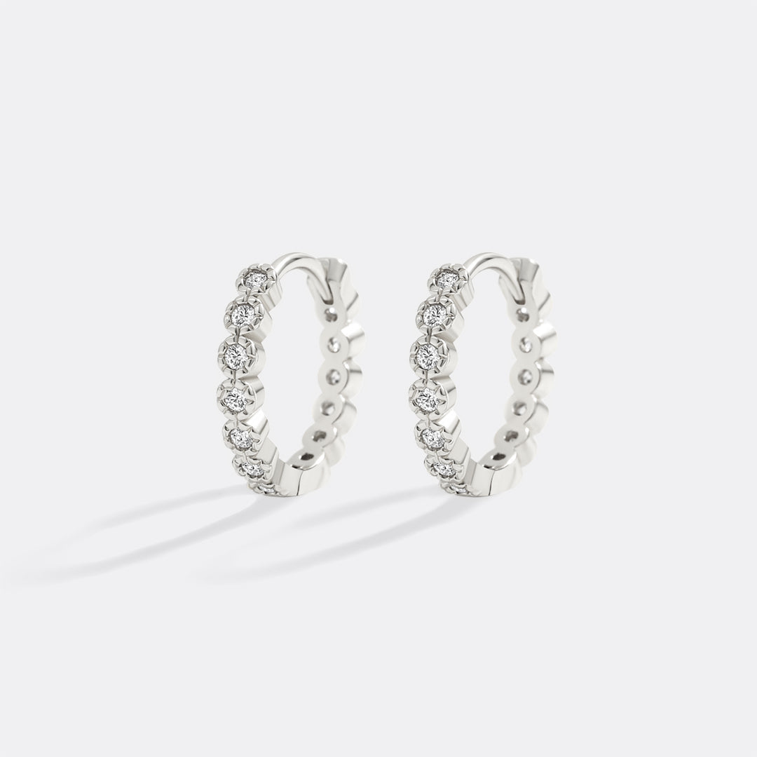 Shimmer Huggie Hoop Earrings