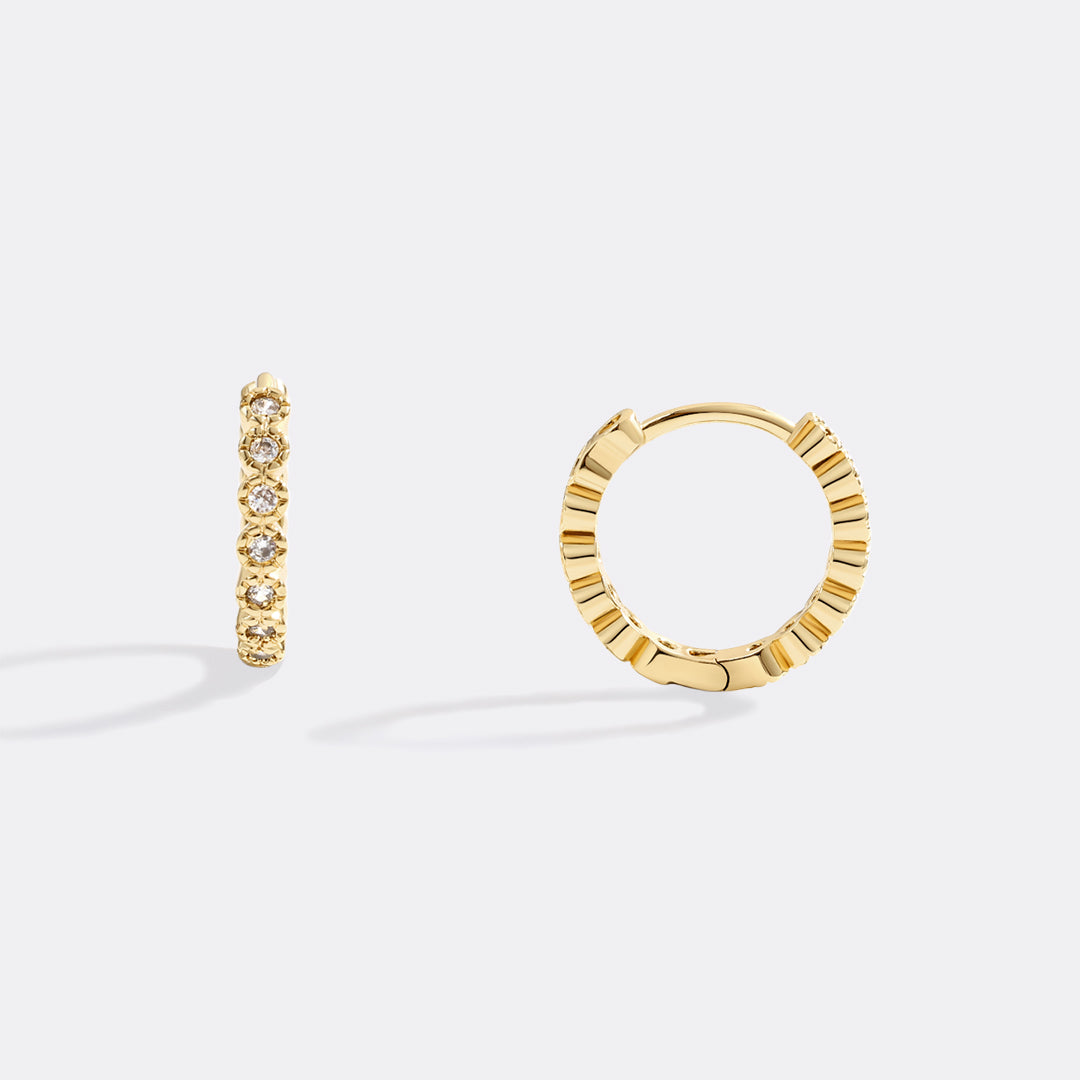 Shimmer Huggie Hoop Earrings