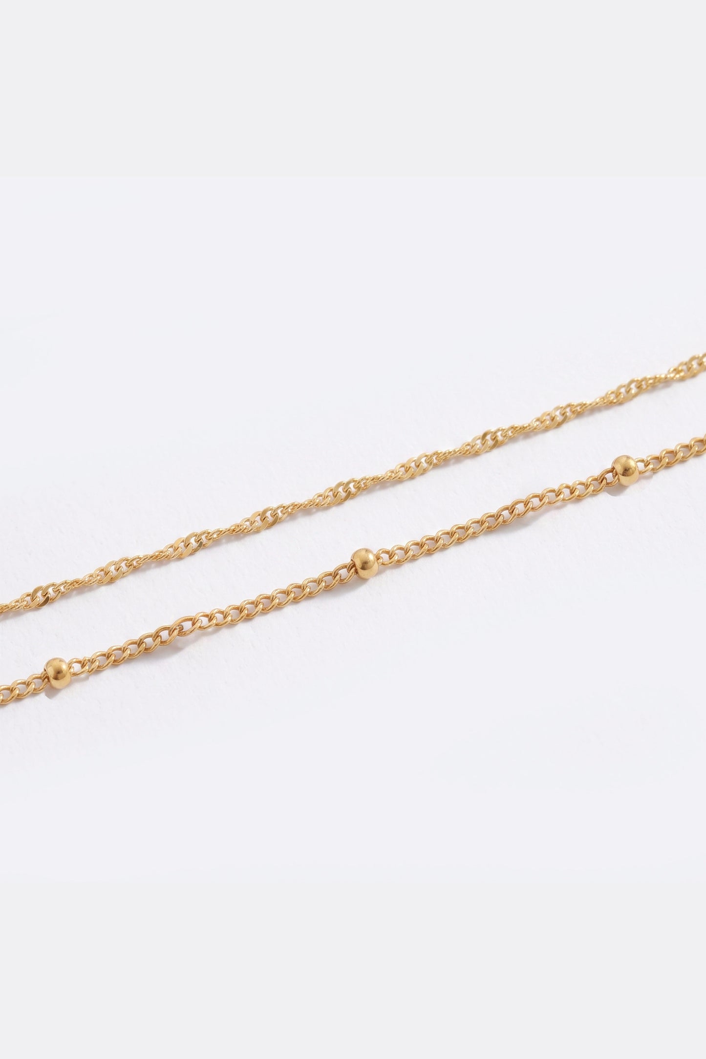 Singapore Twist and Satellite Chain Bracelet Bundle
