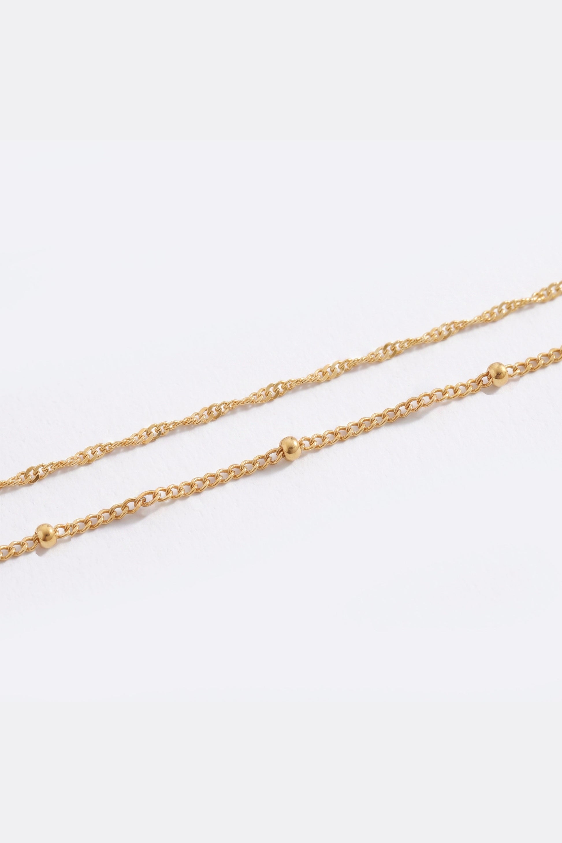 Singapore Twist and Satellite Chain Bracelet Bundle