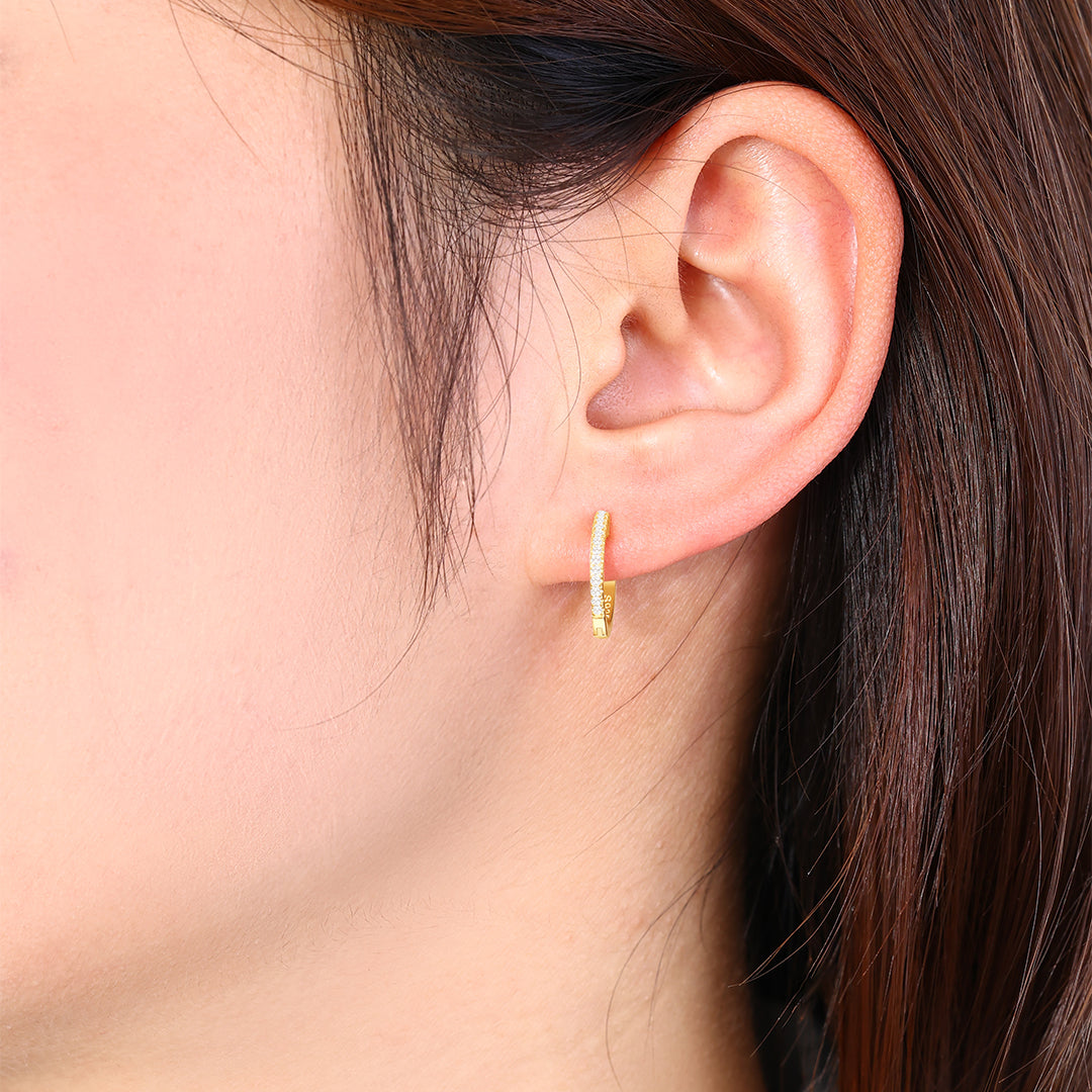 Small Dainty Pave Earring