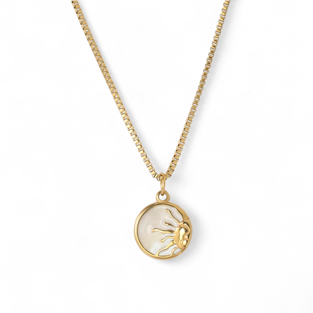 Enamel Sun Pendant Necklace
