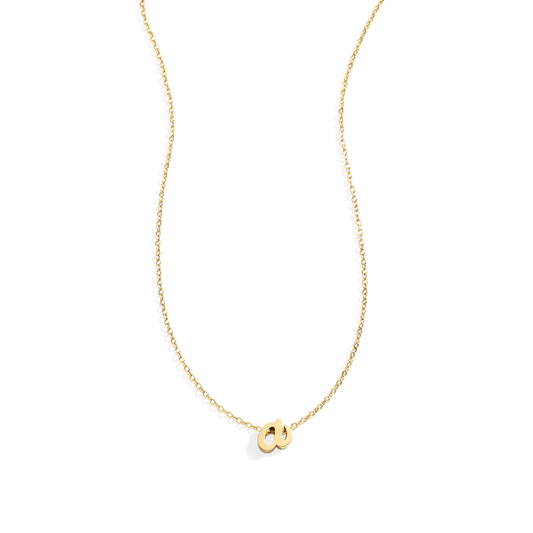 Tiny Script Initial Necklace