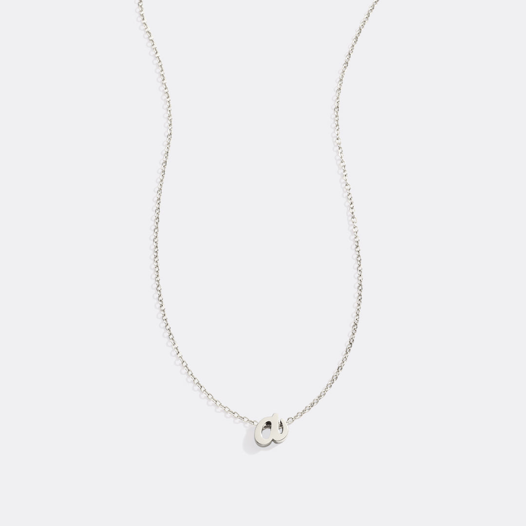Tiny Script Initial Necklace