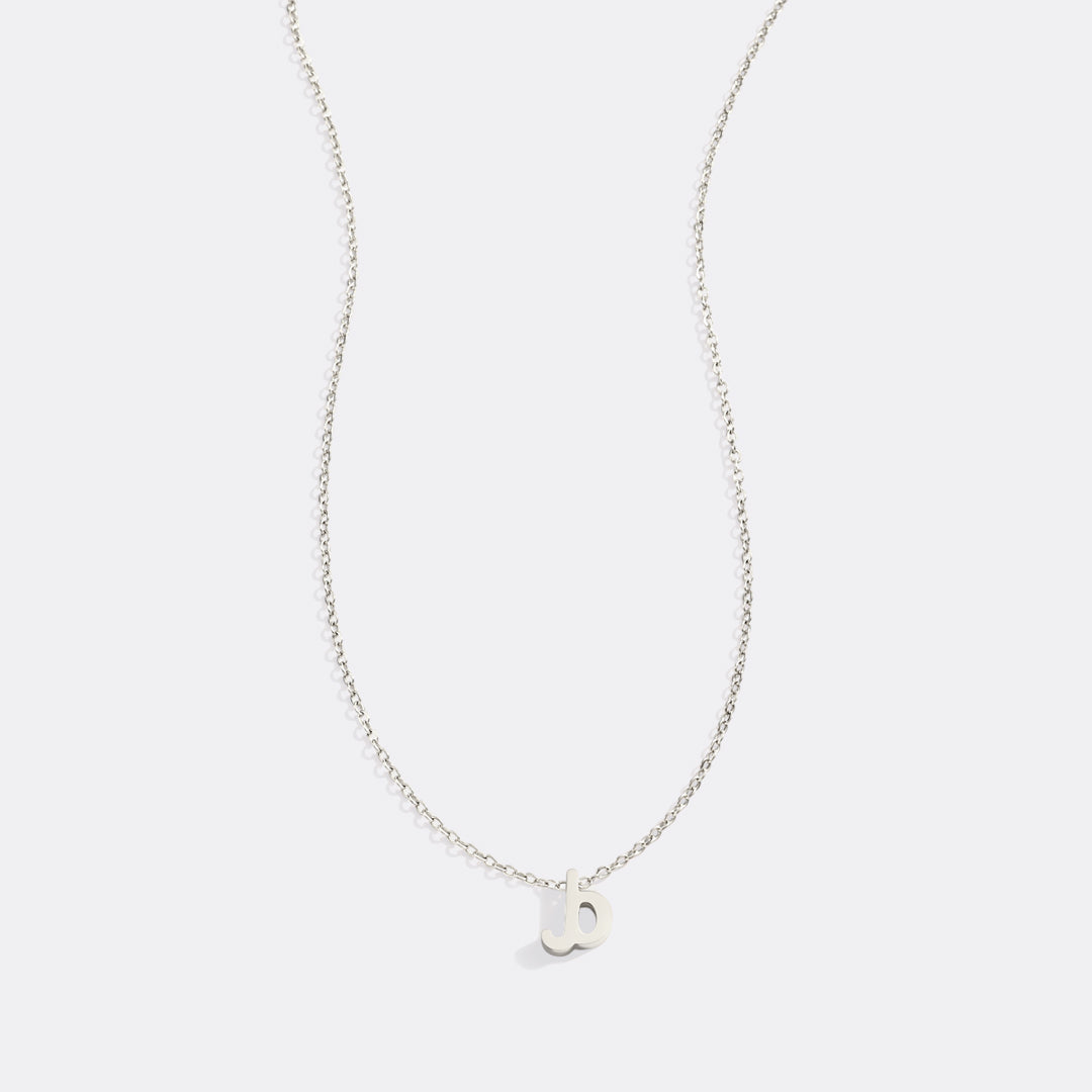 Tiny Script Initial Necklace