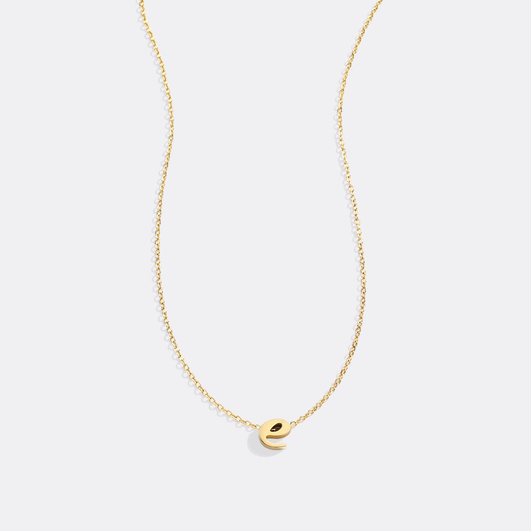 Tiny Script Initial Necklace