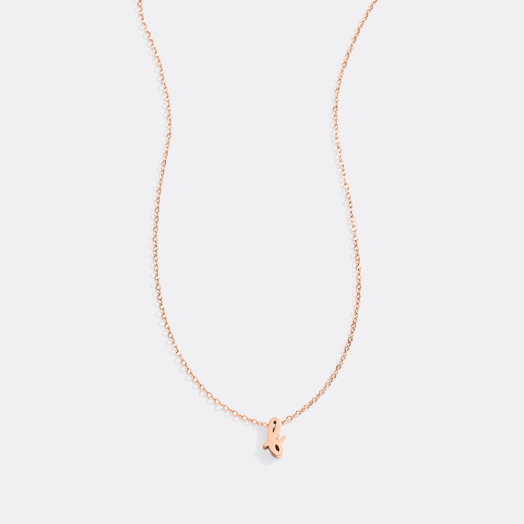 Tiny Script Initial Necklace