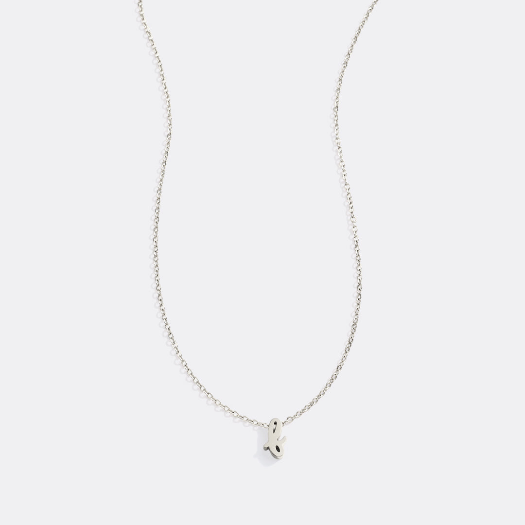 Tiny Script Initial Necklace