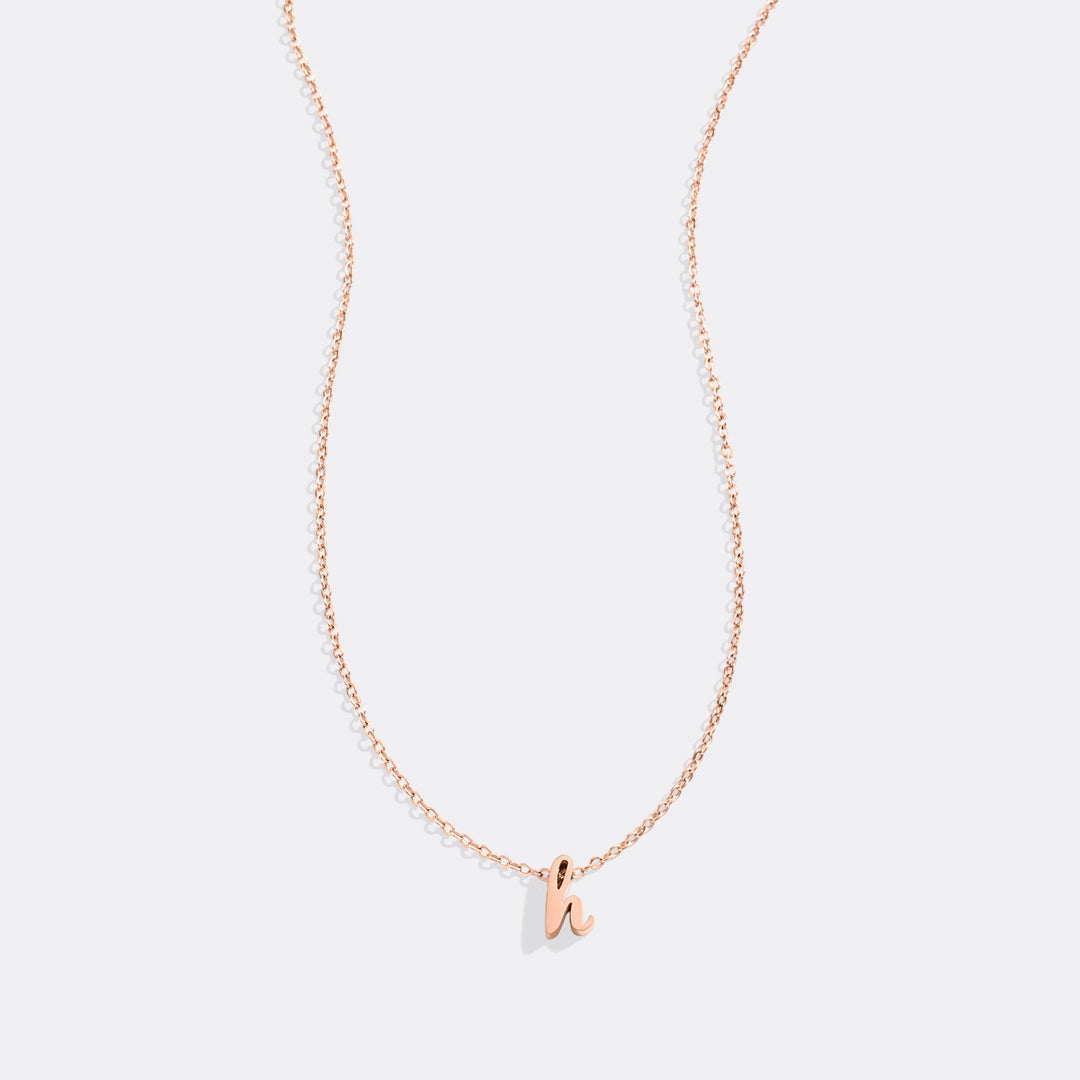 Tiny Script Initial Necklace