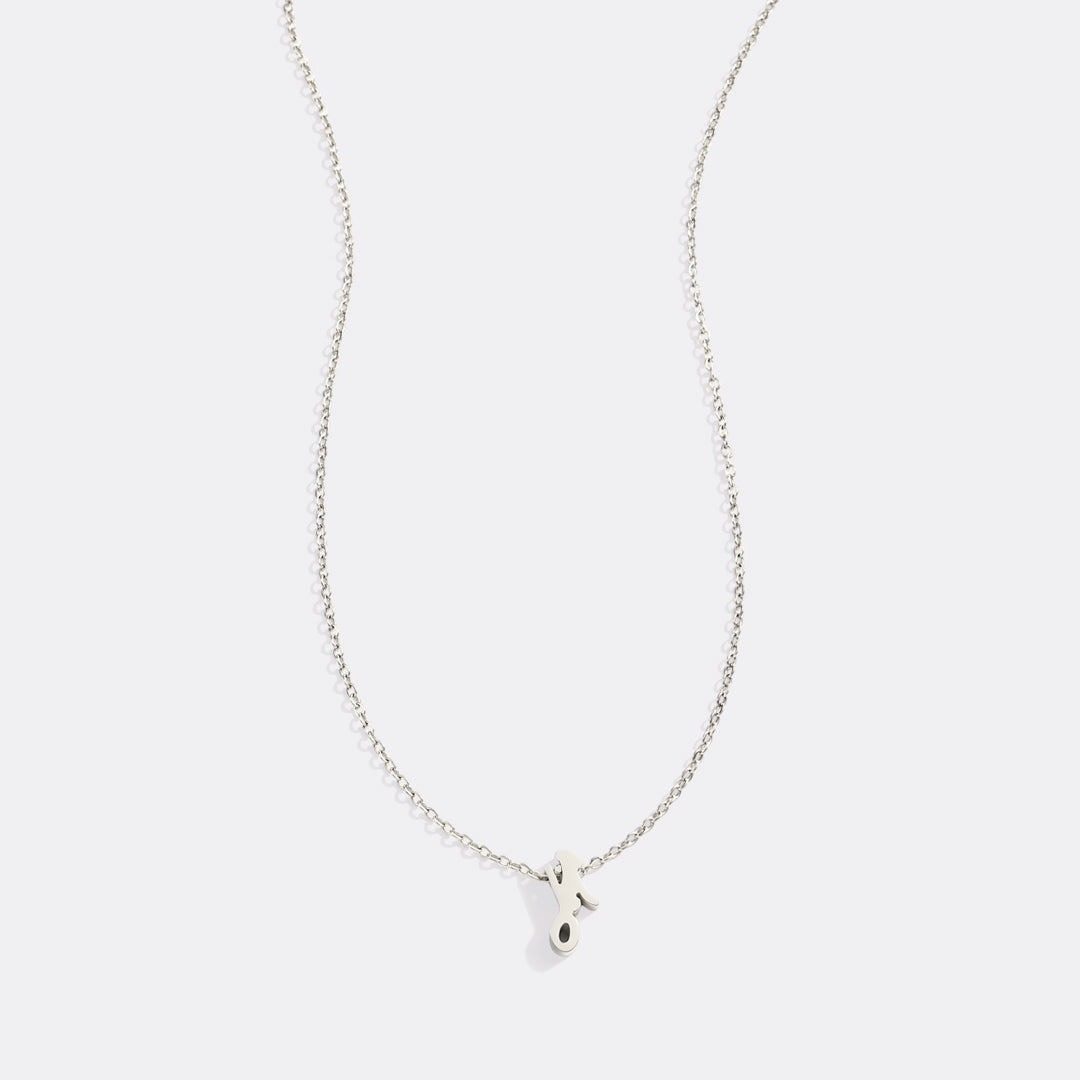 Tiny Script Initial Necklace