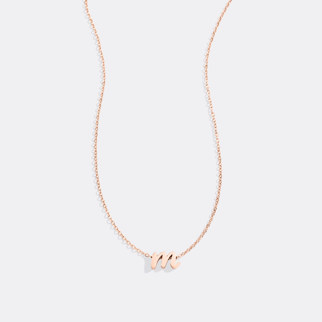 Tiny Script Initial Necklace