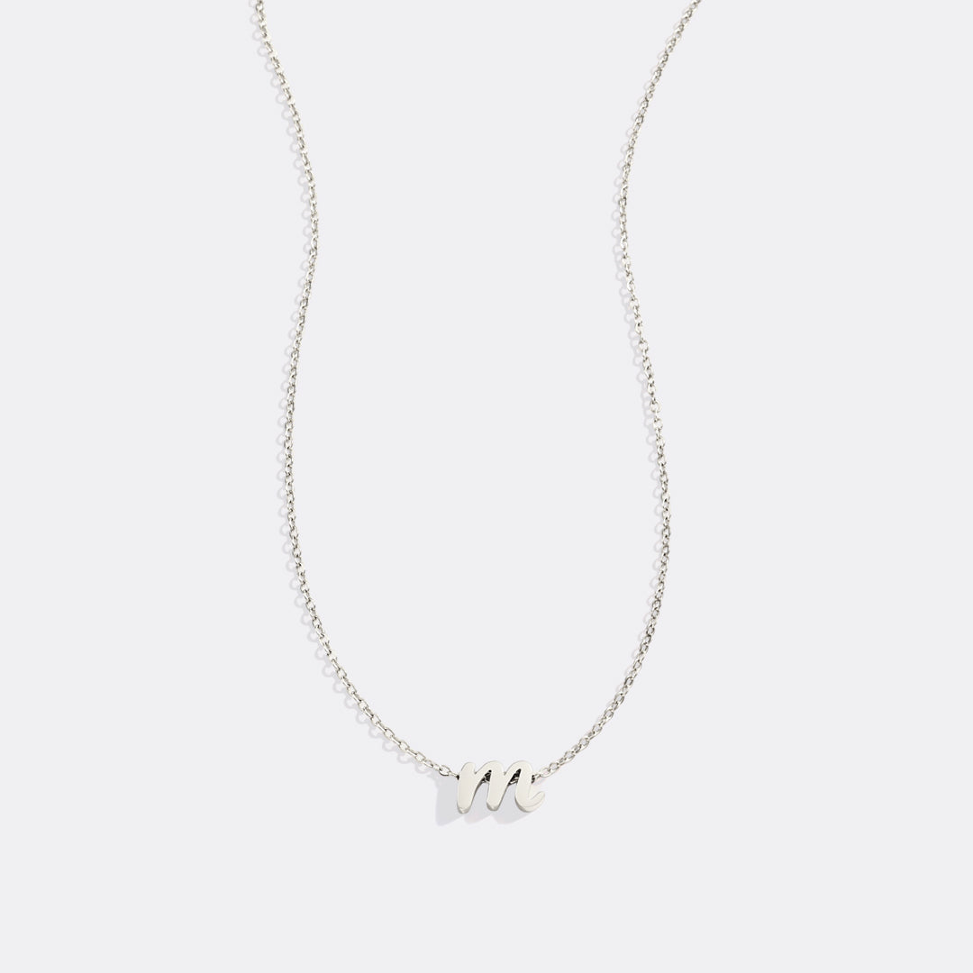 Tiny Script Initial Necklace