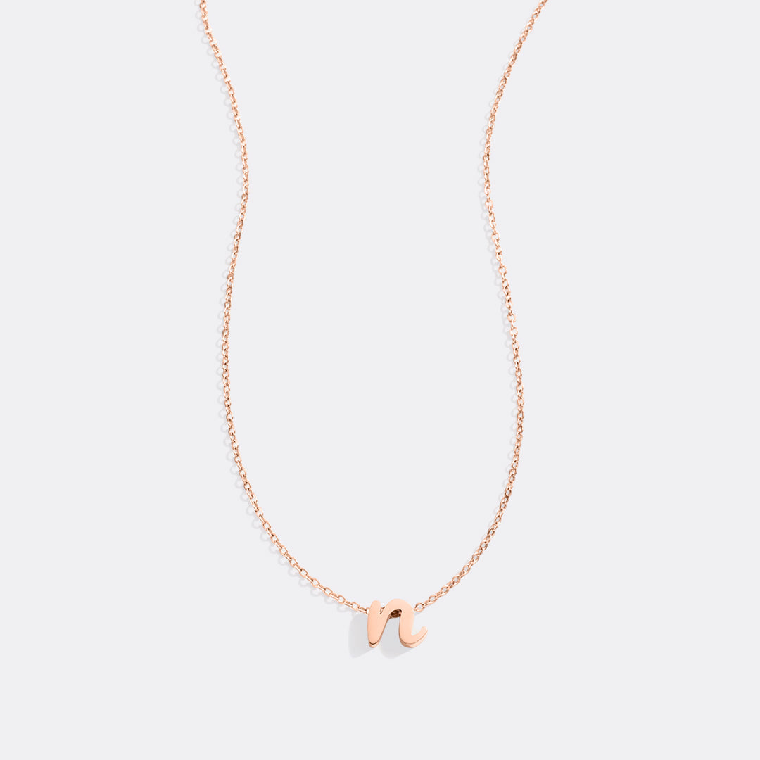 Tiny Script Initial Necklace