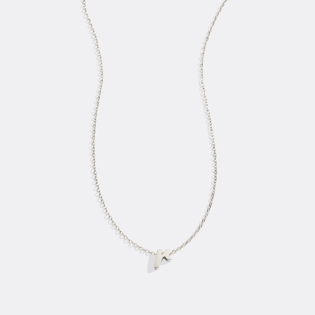 Tiny Script Initial Necklace