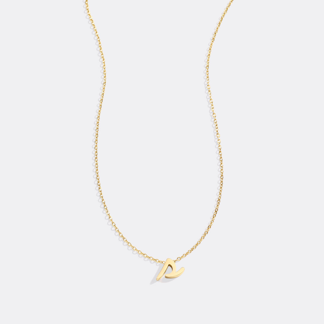 Tiny Script Initial Necklace
