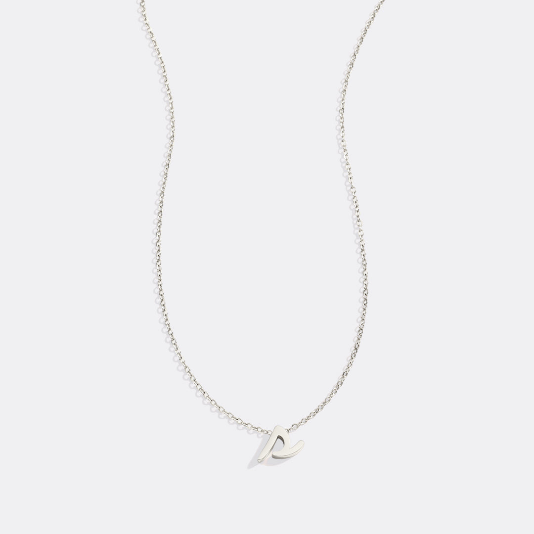 Tiny Script Initial Necklace