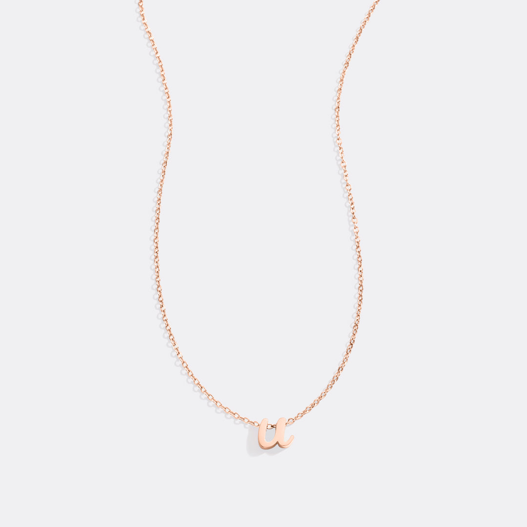 Tiny Script Initial Necklace