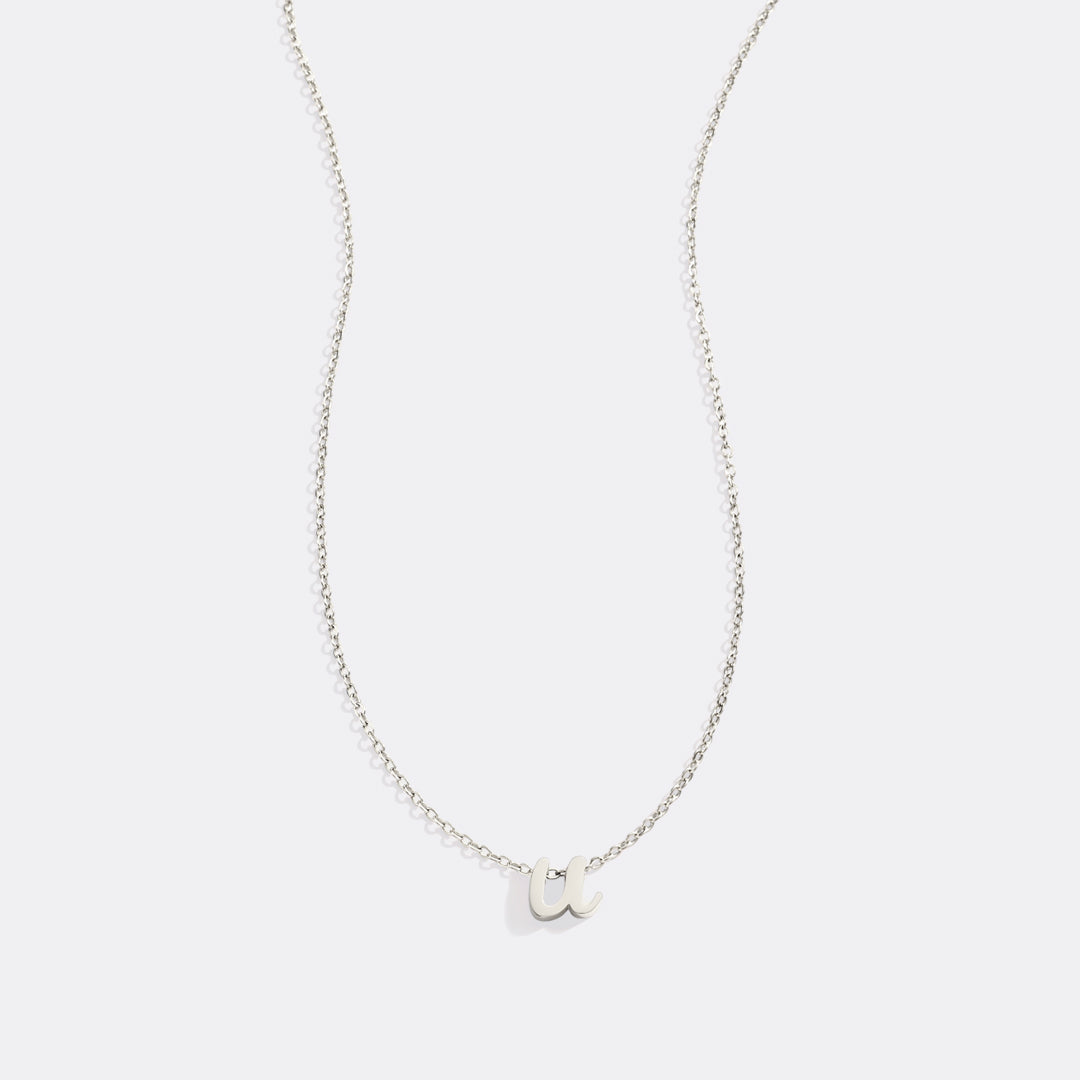 Tiny Script Initial Necklace