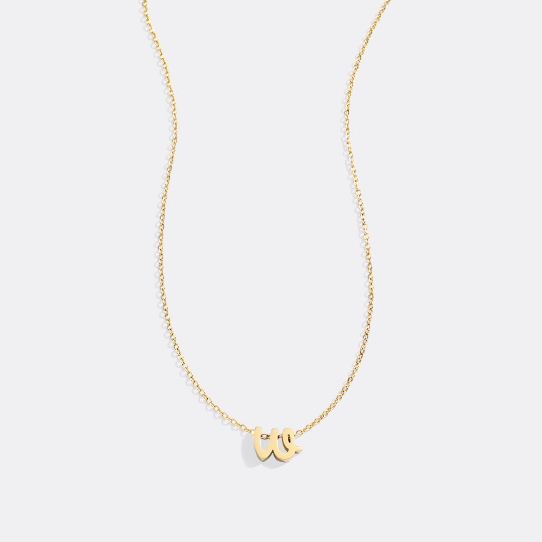 Tiny Script Initial Necklace
