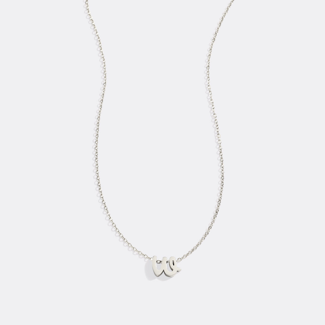Tiny Script Initial Necklace