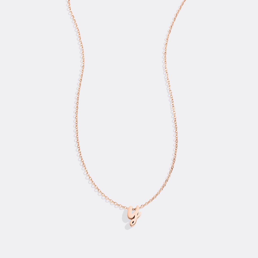 Tiny Script Initial Necklace