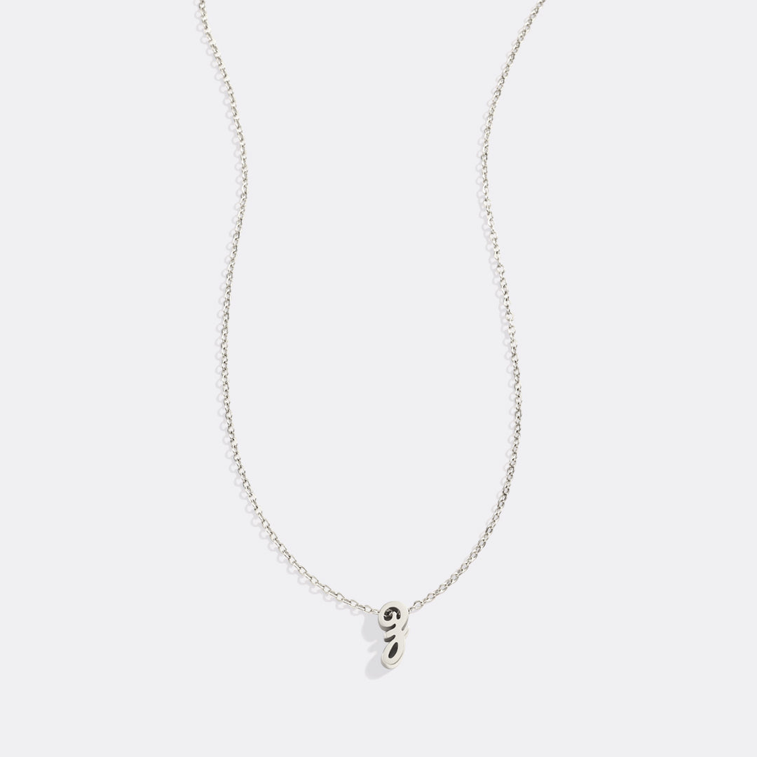 Tiny Script Initial Necklace