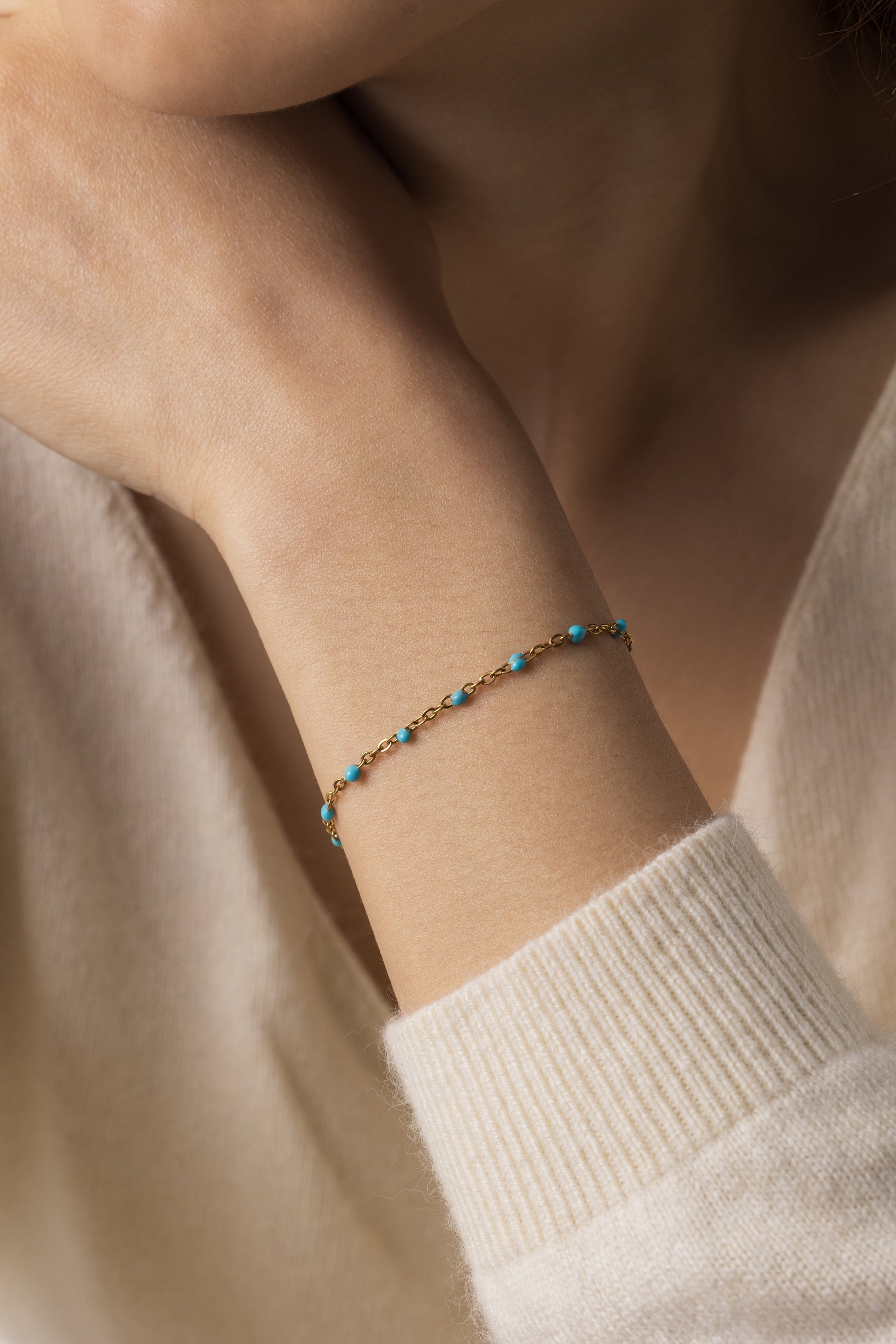 Turquoise Beaded Station Bracelet