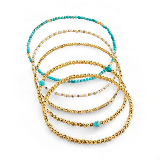 Turquoise Beaded Bracelet Stacking Set