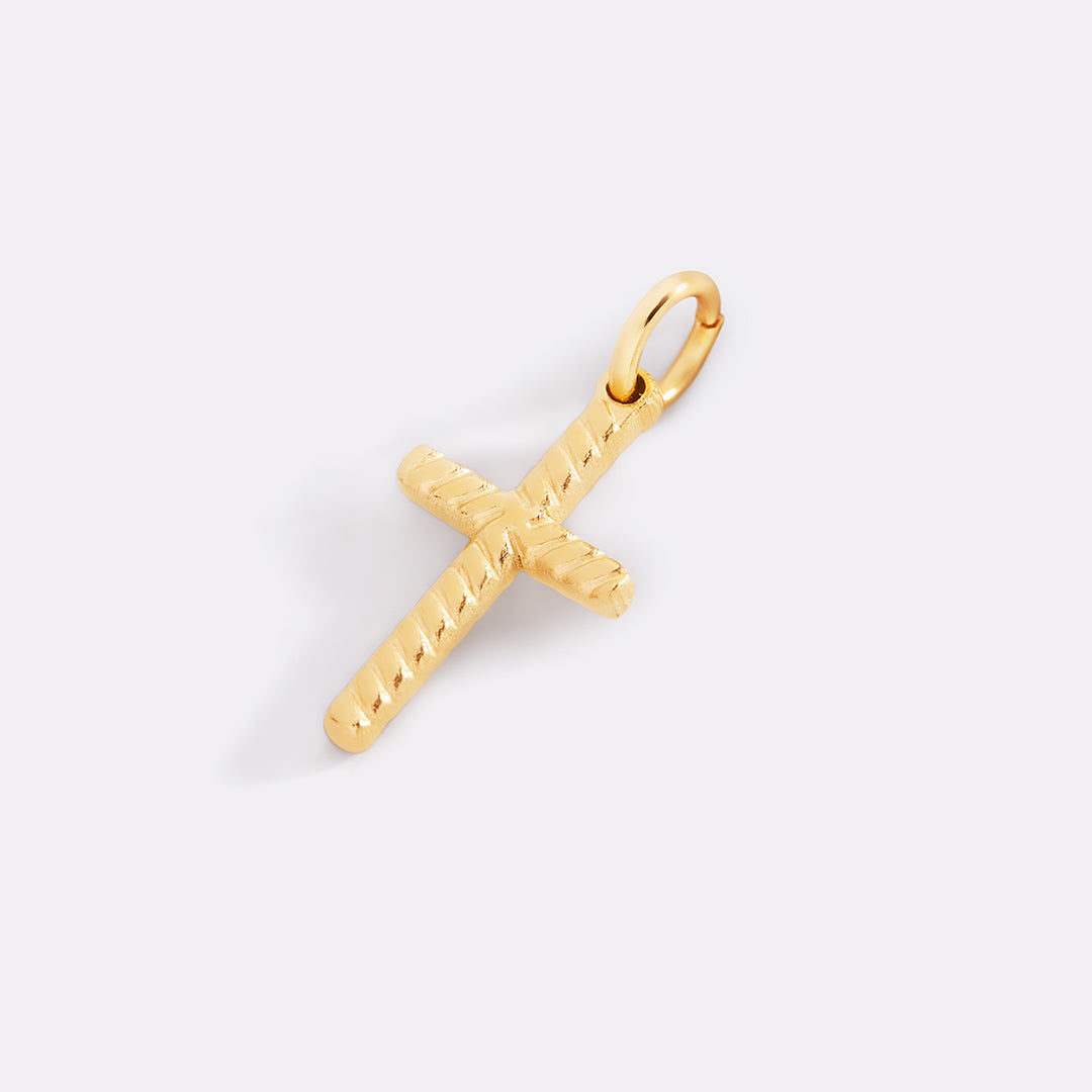 Twisted Cable Cross Charm