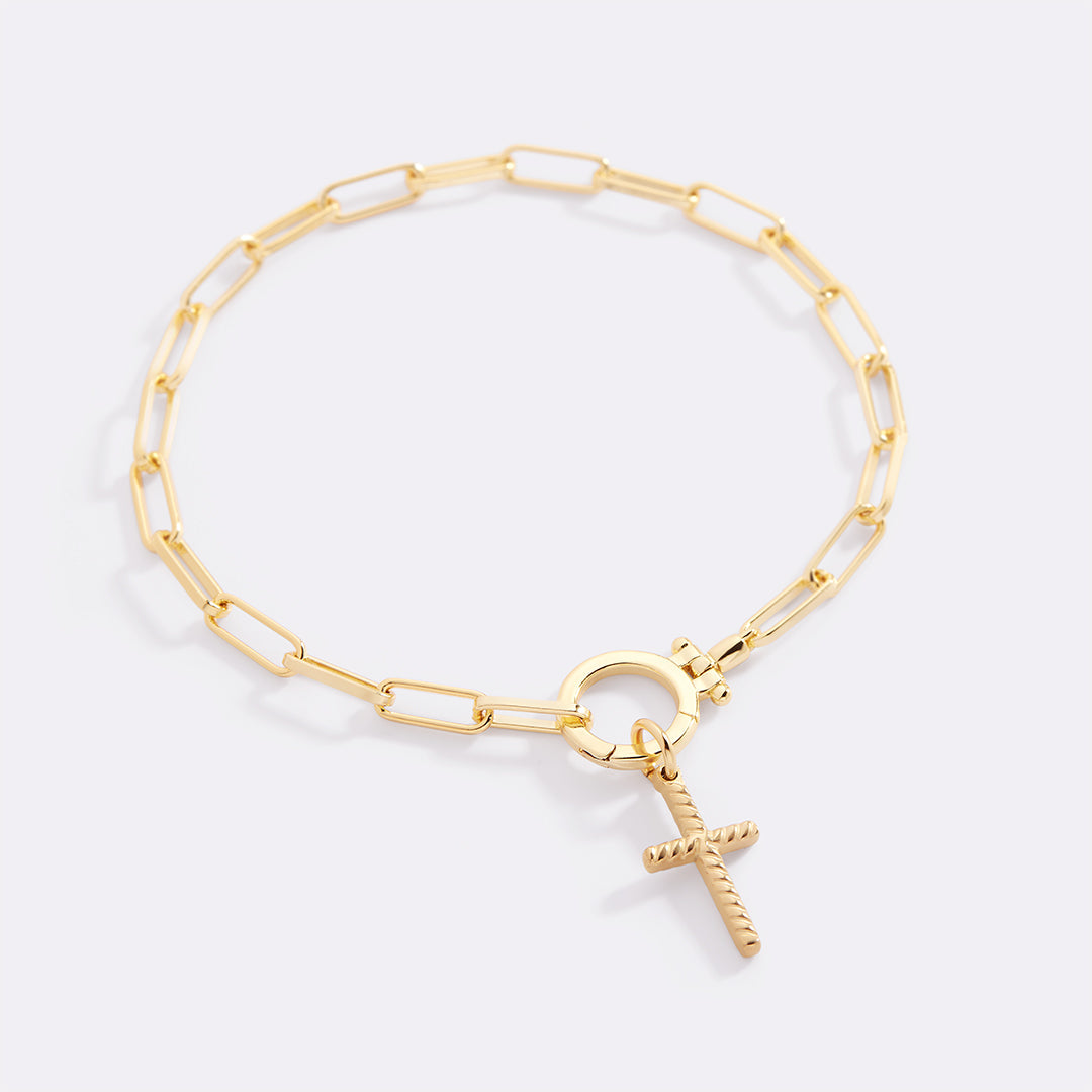Twisted Cable Cross Charm