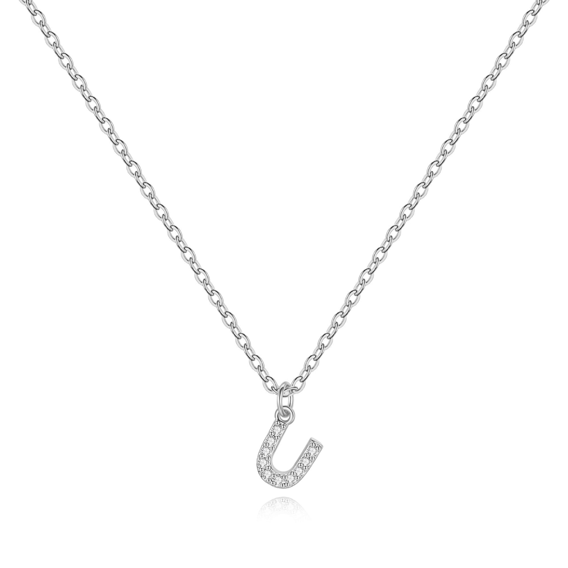 Pavé Uppercase Initial Necklace