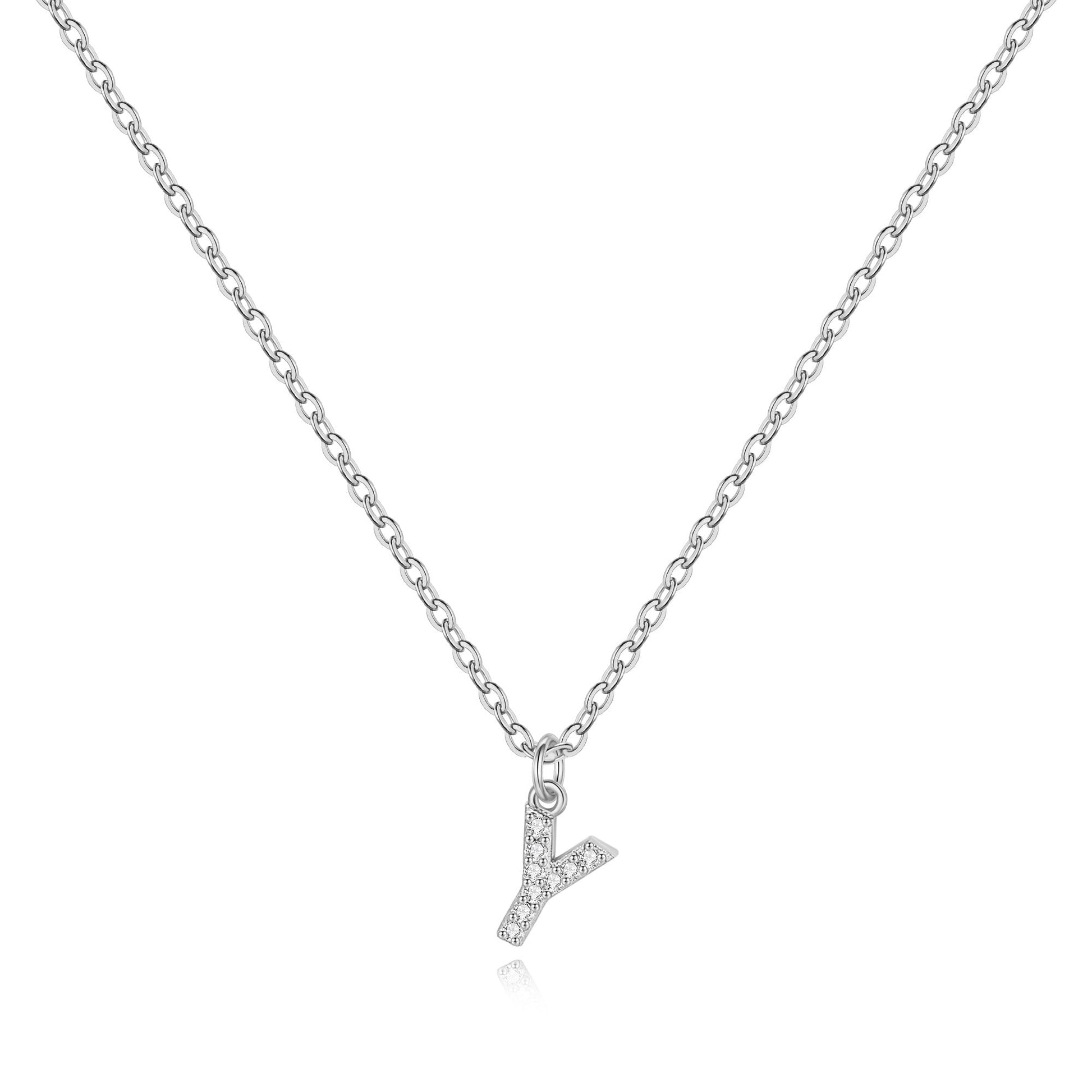 Pavé Uppercase Initial Necklace