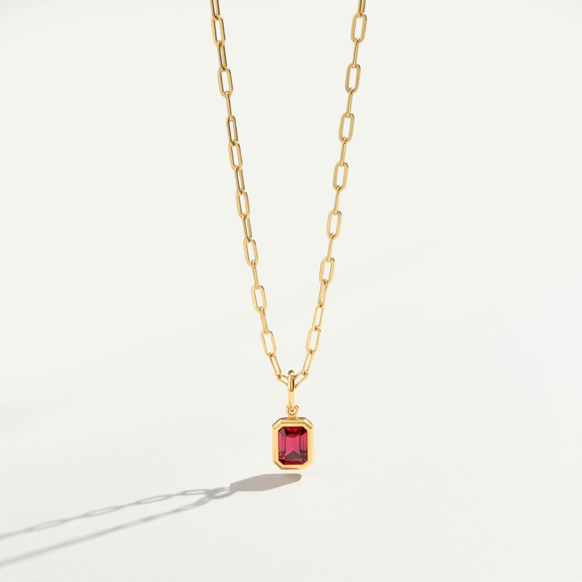 Baguette Birthstone Necklace