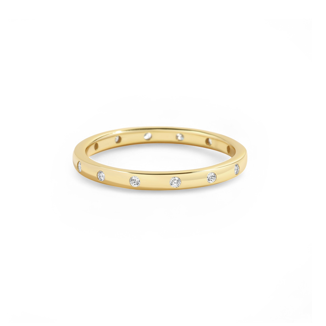 Bezel-Set Tiny Stacking Ring